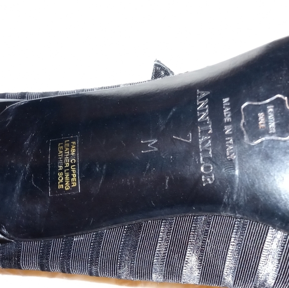 ANN TAYLOR MULE PUMPS HEELS POINTED-TOE, BLACK SIZE 7M - Picture 5 of 16
